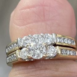 14K Diamond Ring And Band