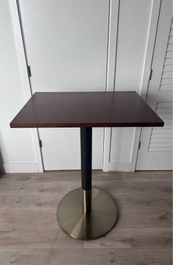 West Elm Orbital Bar Table – Walnut & Brass – Like New