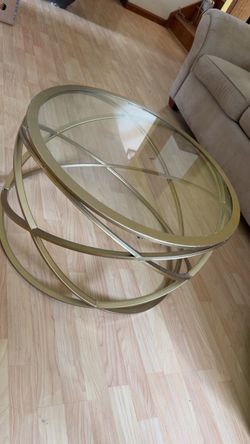 Round Glass Coffee Table Gold Frame