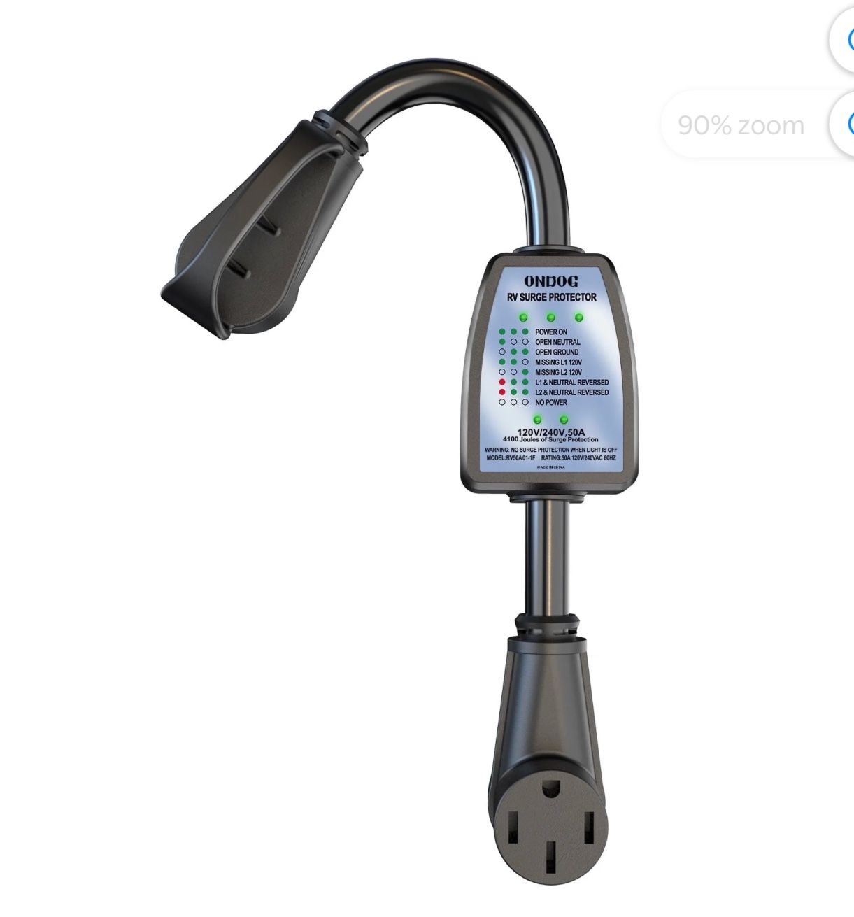 ONDOG RV50A01-1F RV Surge Protectors 50Amp 125V Power Protector Brand new