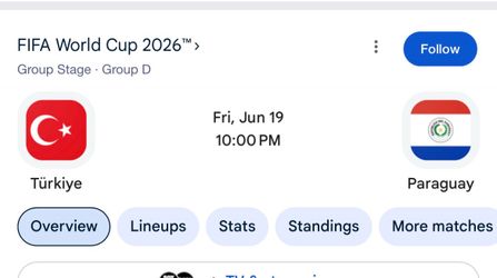 Paraguay 🇵🇾 vs Turkey 🇹🇷 June 19 ticket for sale
