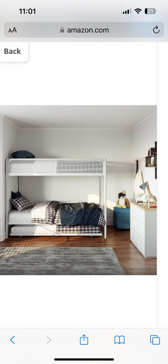 Twin Over Twin Bunk Bed Frame Only 