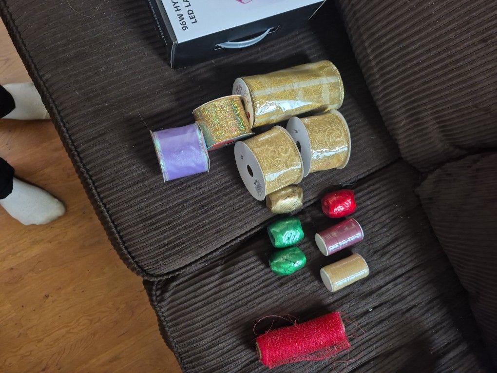 Ribbon New Except Red Mesh Ribbon And 1 Red Small Ribbon