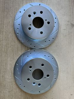 Avalon Camry Es350 07-11 Rear Drill Slot Rotors Ceramic Brake Pads
