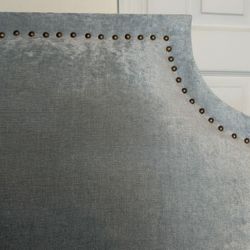 Queen Upholstered Headboard – Elegant Nailhead Trim