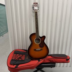 Ideal Acoustic Electric Cutaway Guitar w/ EQ & Gig Bag – Full Size