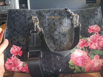 Calvin Klein Monogram Floral Tote Bag