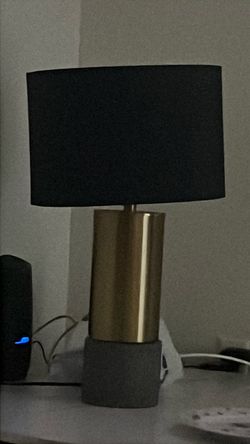 Table Lamp with Black Shade and Gold Base