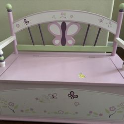 Toy chest Kids - Pink butterfly Toy Chest/Box 