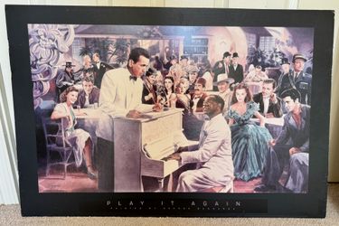 Play It Again by George Bungarda 24x36 Lithograph Poster Elvis Marilyn Monroe Casablanca