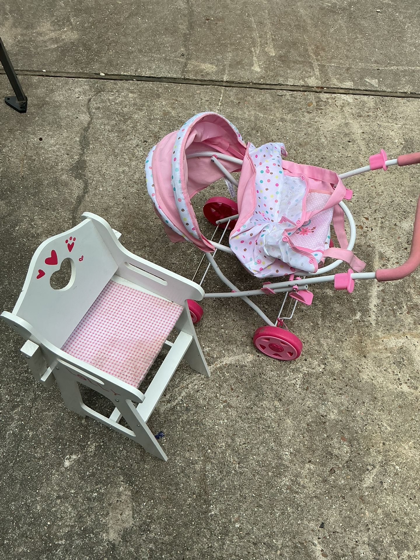 Kids Baby Play High Chair And Stroller
