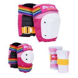 NEW! Moxie Pink Kid's Skate Boarding Skating Sport Knee Pads Elbow Pads Wrist Guards 