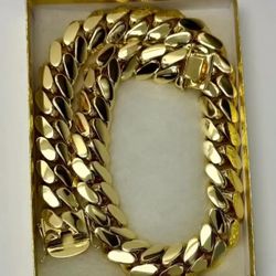 20mm Miami Cuban Link Gold Plated Chain Necklace 18k & 14k Crab Old School Regular Lock