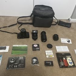 Canon A-1 Camera With 3 Lenses 