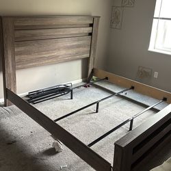 King size bed headboard and frame with  and dresser &  mirror
