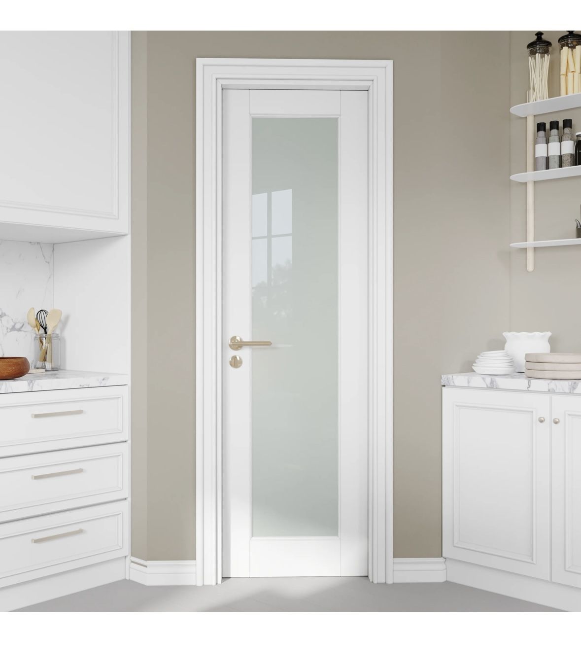 Room Door With Glass Inserted