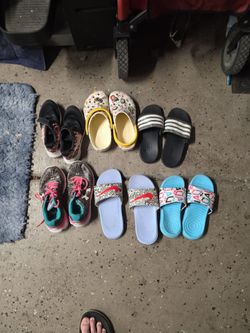 Lot of preowned shoes/sandals size 1y & bigger