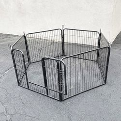 (Brand New) $70 Pet 6-Panel Playpen, Each Panel (24” Tall X 32” Wide) Heavy Duty Dog Exercise Fence Gate Crate Kennel