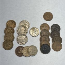 Small Coin Collection Pennies nickels 
