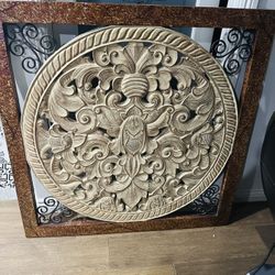 BEAUTIFUL HAND MADE WOOD FRAME CUADRO HERMOSO GRANDE 