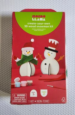 Mondo Llama™ Create-Your-Own 3D Wood Snowman Kit
