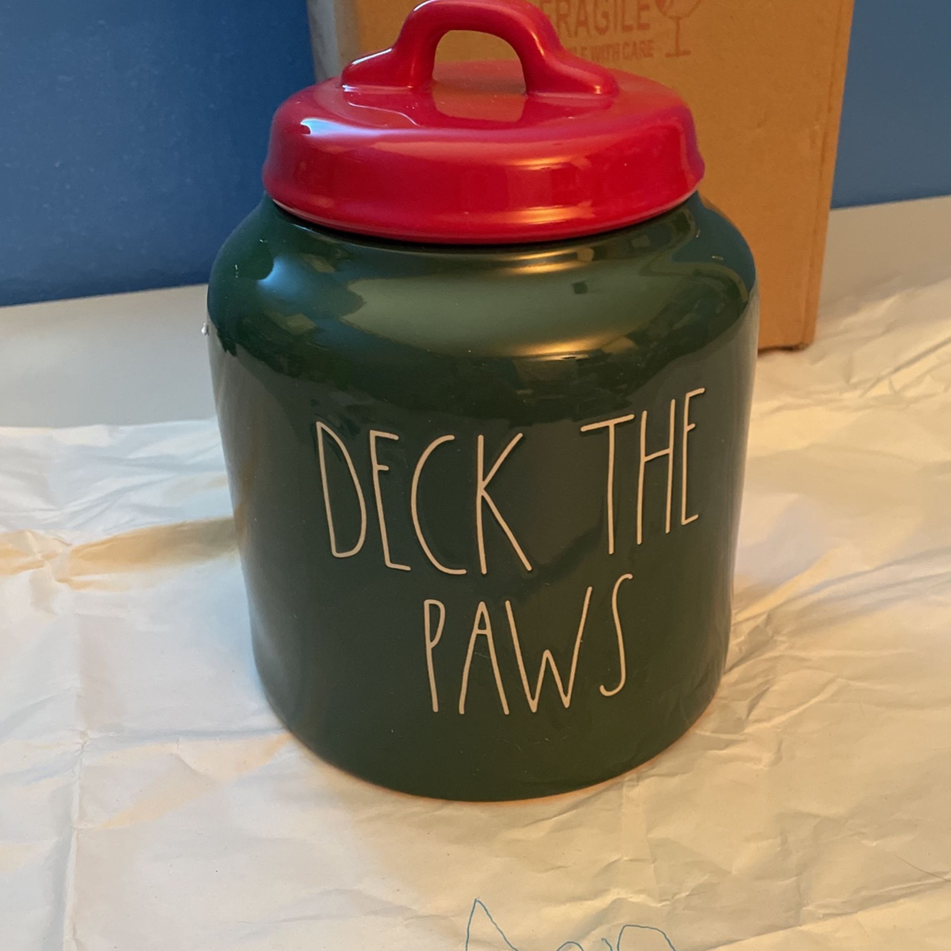 Rae Dunn “Deck The Paws” Canister 