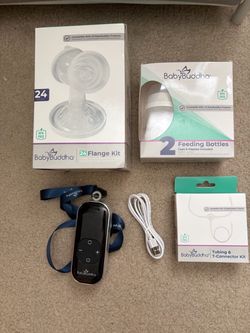 BabyBuddha 2.0 Portable Breast Pump with Flange Kit, Bottles, and Tubing