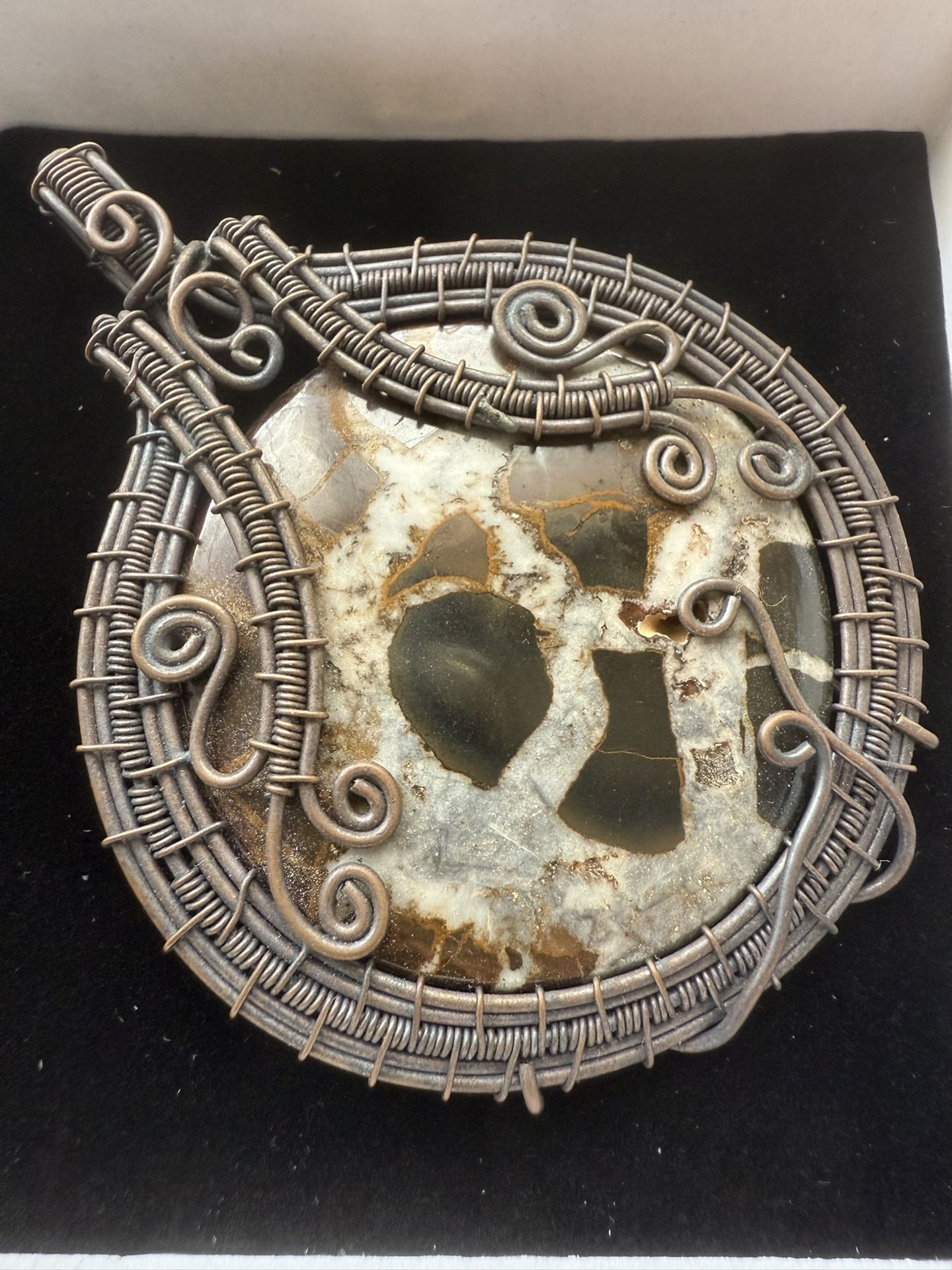Stone and Wire Pendant