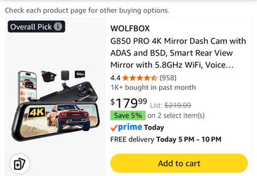 4K mirror dash cam