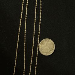1mm 20” 10k Gold Chain /necklace 