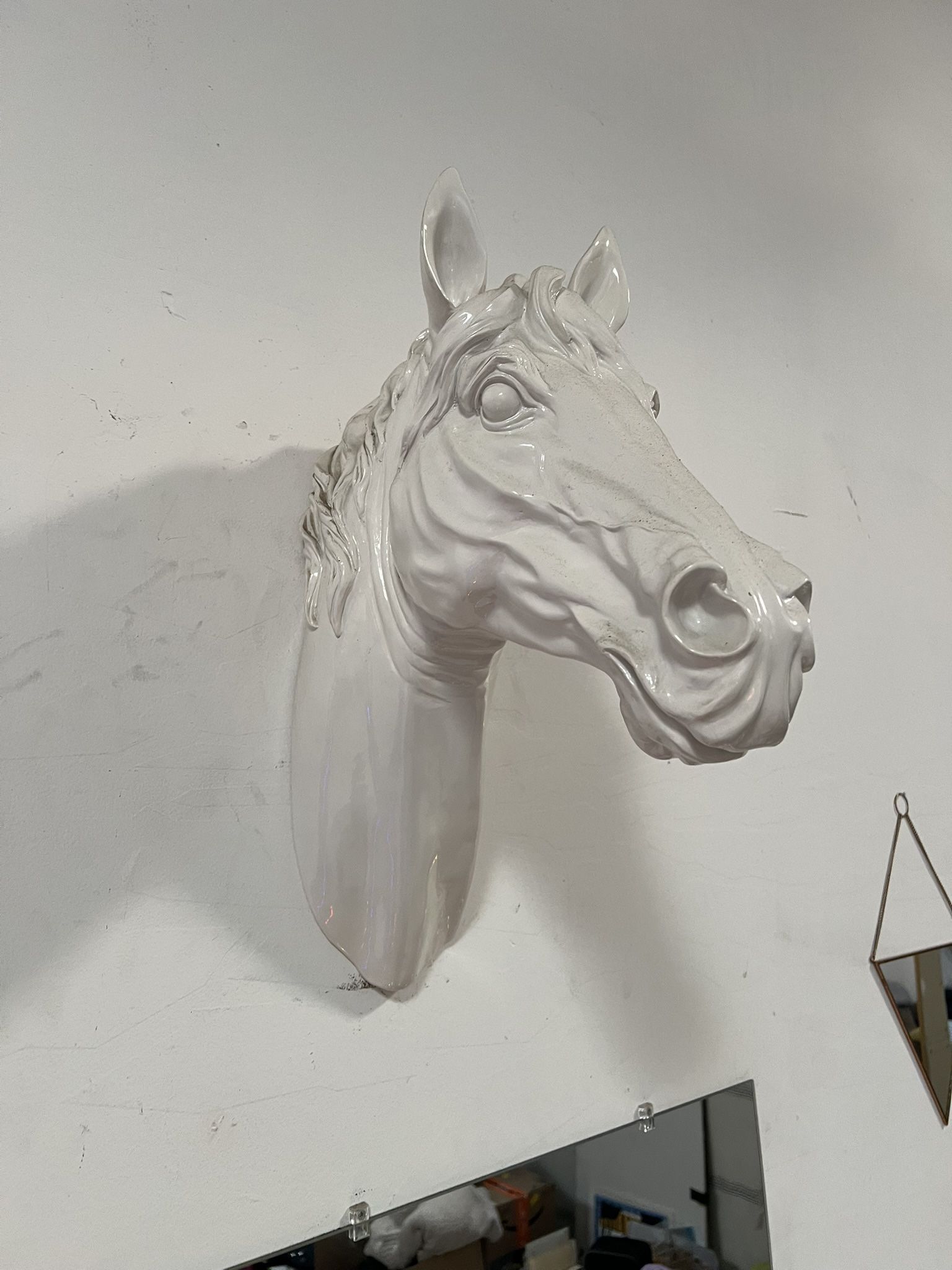 Decor Ceramic Art Horse Head White Decoration Wall Art