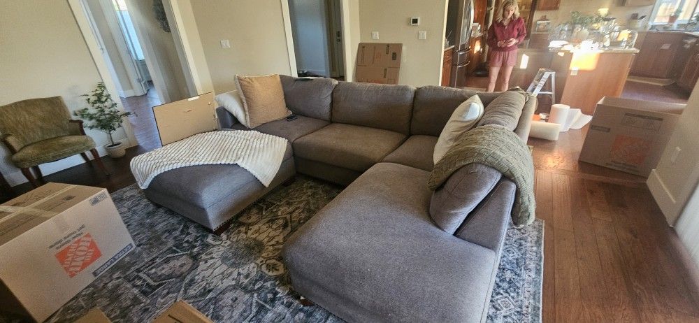 Costco Grey Sofa/ Chais And Odoman