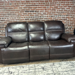 Delivery Available Flexsteel brown leather recliner sofa couch retails 3400