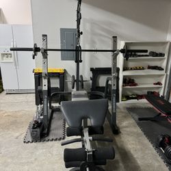 Powerhouse , Squad Rack , Bench Press , Leg Press , Weight Plates 