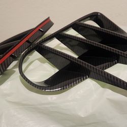  2PCS Front Fog Light Trim Covers Compatible with Kia Stinger 2018-2023 Accessories (Carbon Fiber Pattern, Front)