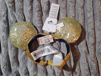 Disney Minnie Mouse Gold Sequin Ear Headband