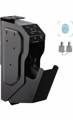 Mounted Safe, Auto Open Lid Smart Pistol Safe with Biometric Fingerprint or Keypad Lock