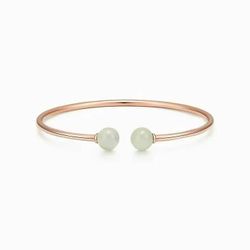 Tiffany Co 18k Rose Gold Moonstone Ball Hardwear Bangle Bracelet  Size M
