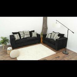 Venus Black Sofa and Loveseat

