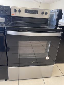 WHIRLPOOL GLASS TOP STOVE STAINLESS STEEL 