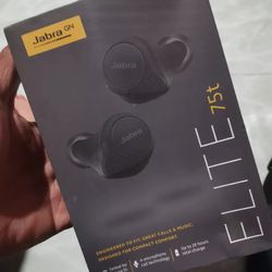 Jabra 75t headphone earbuds Black new in box
