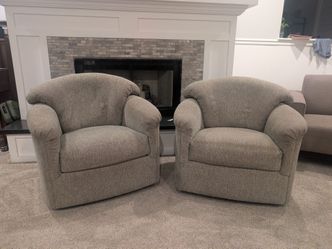 Set of 2 Accent Chairs (Swivel and Rocking)