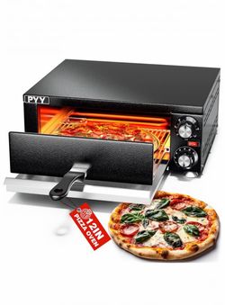 Electric Pizza Oven Indoor Countertop Pizza Oven Commercial Pizza Maker Machine for Home with Timer Stainless Steel Pizza Cooker