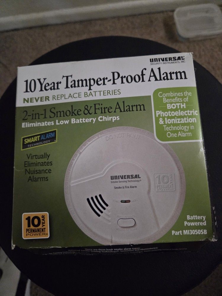 USI Bedroom 2-in-1 Smoke and Fire Smart Alarm with 10 Year Sealed Battery and Universal Smoke Sensing Technology (MI3050SB)