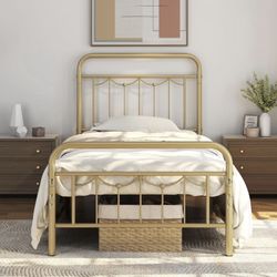 Antique Gold Twin Bed Frame 615031