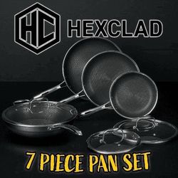 Hexclad 7 piece pans NEW IN BOX