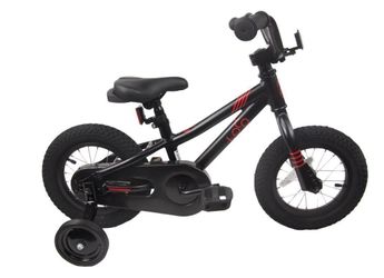 Kids Bike Boys Matte Black 12” with Training Wheels New In The Box $50 