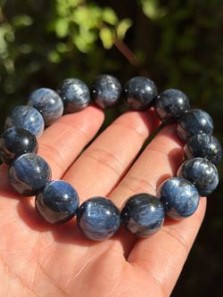 14mm chunky stretchy high quality kyanite bracelet