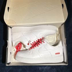 White Supreme Air Force 1s 