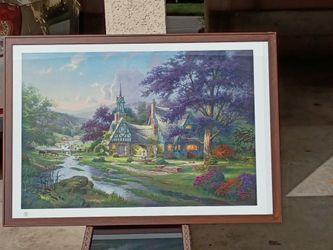 Thomas Kinkade 'Clocktower Cottage' Framed Art Print  500 OBO